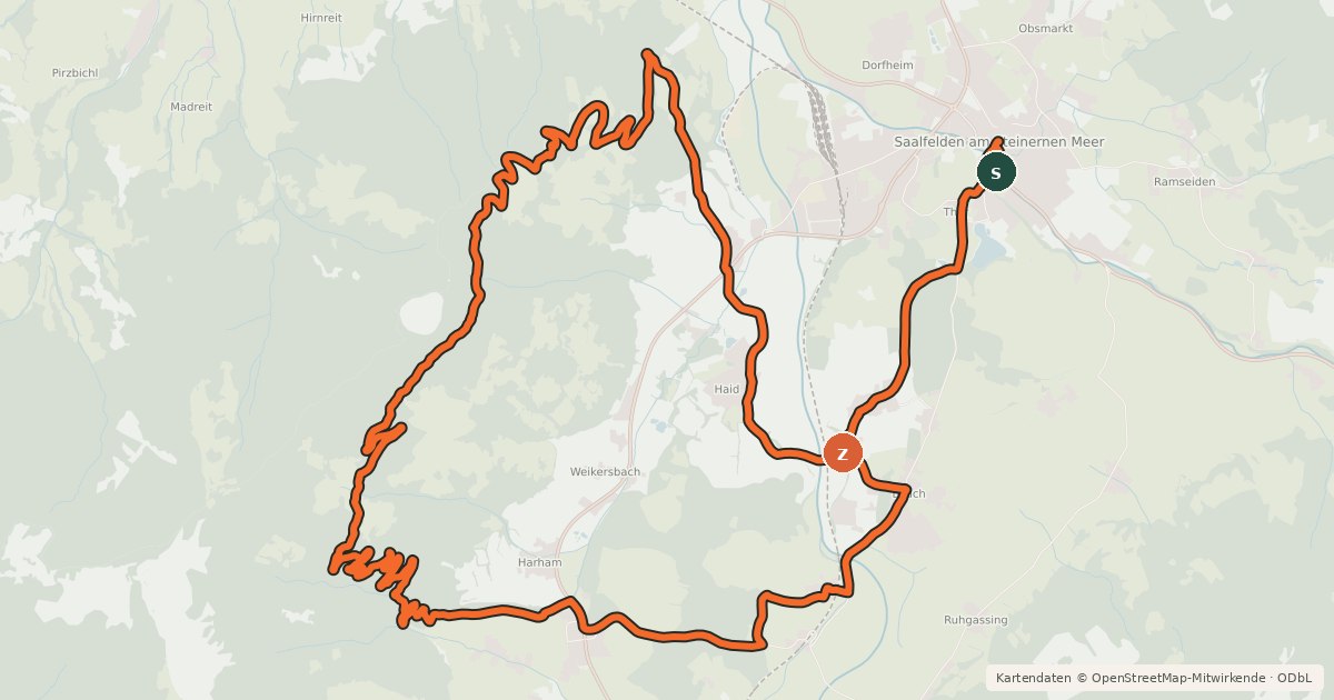 Kartenübersicht der Radroute SA 04 | Biberg-Tour
