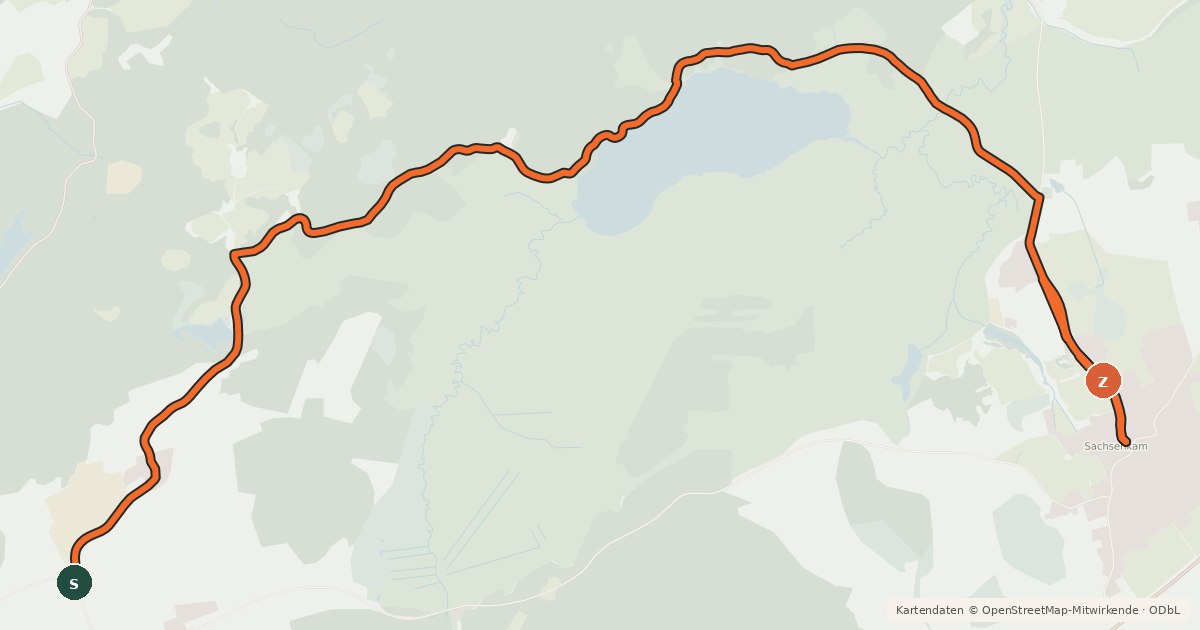 Kartenübersicht der Radroute Sachsenkam - Kirchsee - Kirchbichl