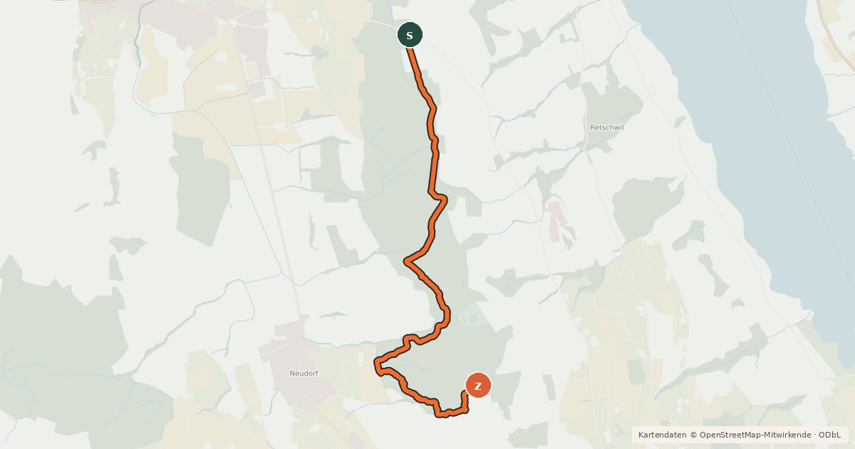 Kartenübersicht der Radroute Sändertrail