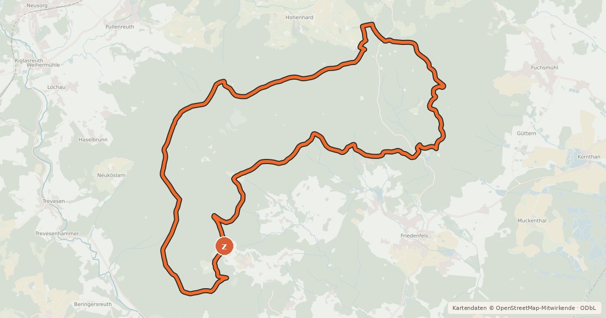 Kartenübersicht der Radroute Sagenhafte Steinroute