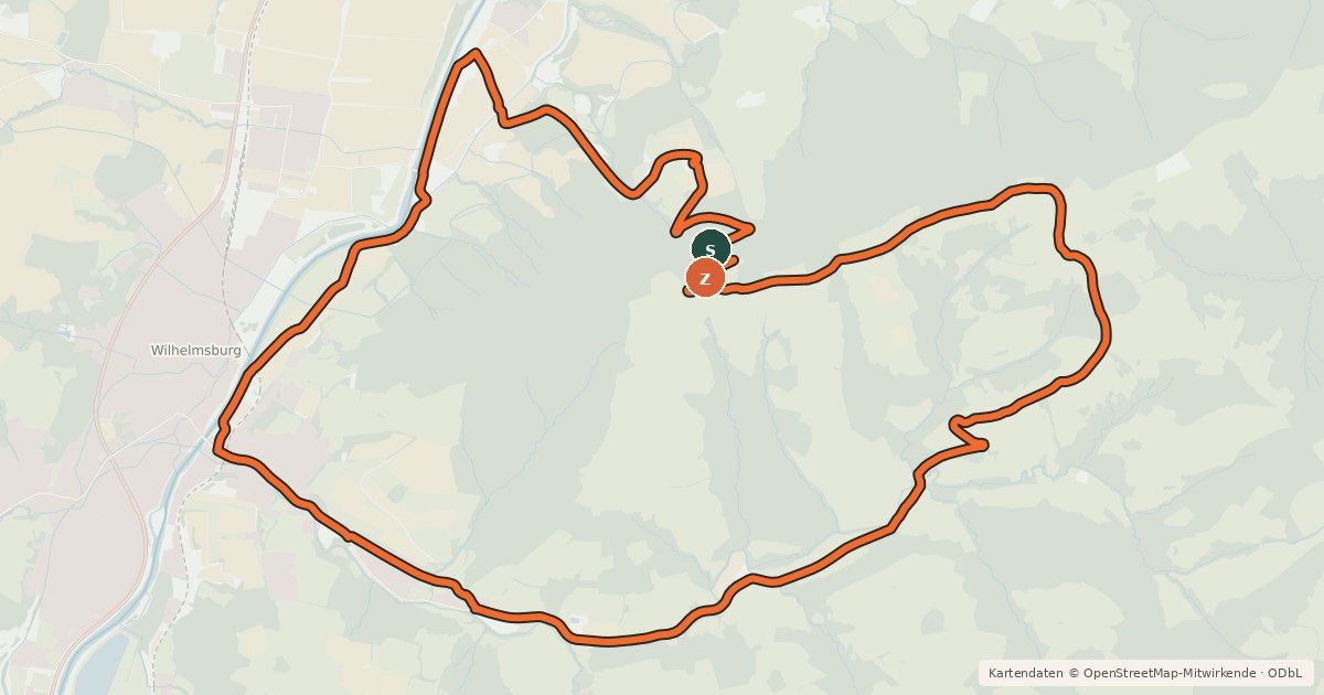 Kartenübersicht der Radroute Sagensteintour