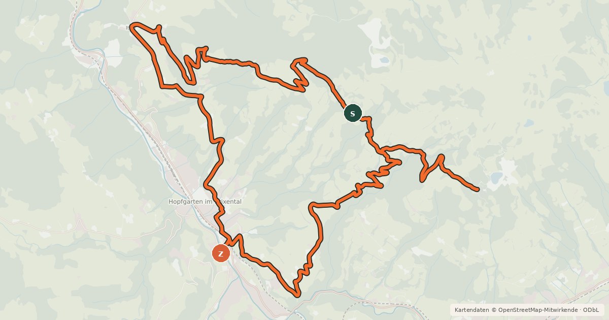 Kartenübersicht der Radroute Salvenbergrunde
