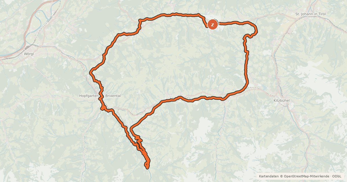 Kartenübersicht der Radroute Salvenradrunde