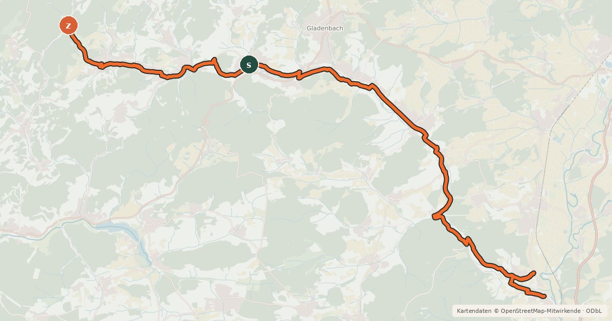 Kartenübersicht der Radroute Salzböde-Radweg
