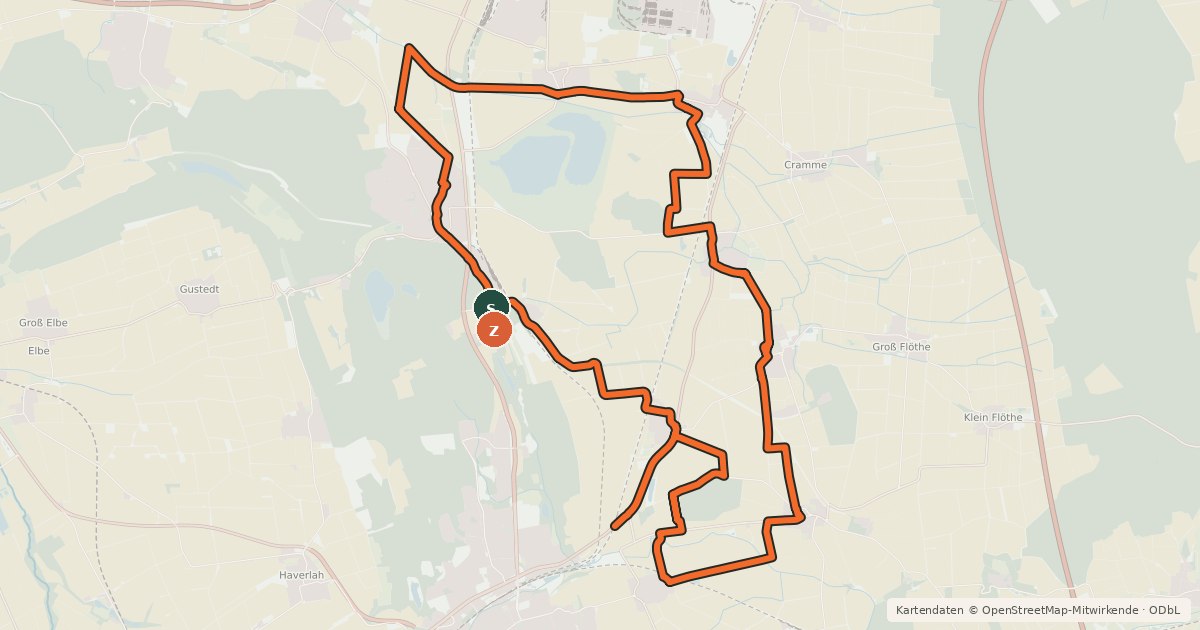 Kartenübersicht der Radroute Salzgitter-Route 31 SO