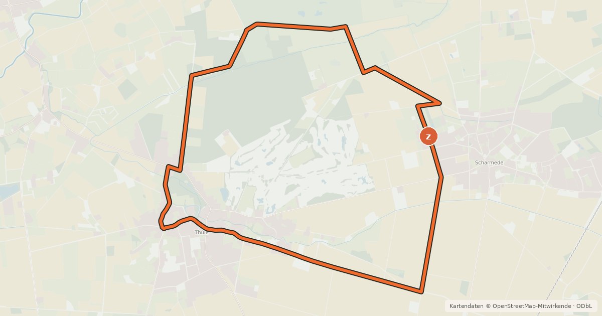 Kartenübersicht der Radroute Salzkottener Radrundweg 4