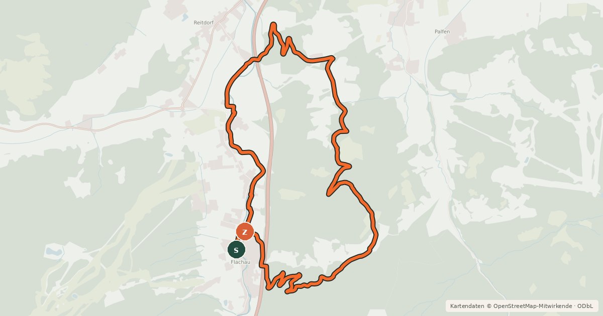 Kartenübersicht der Radroute Sattelbauer-Runde Flachau