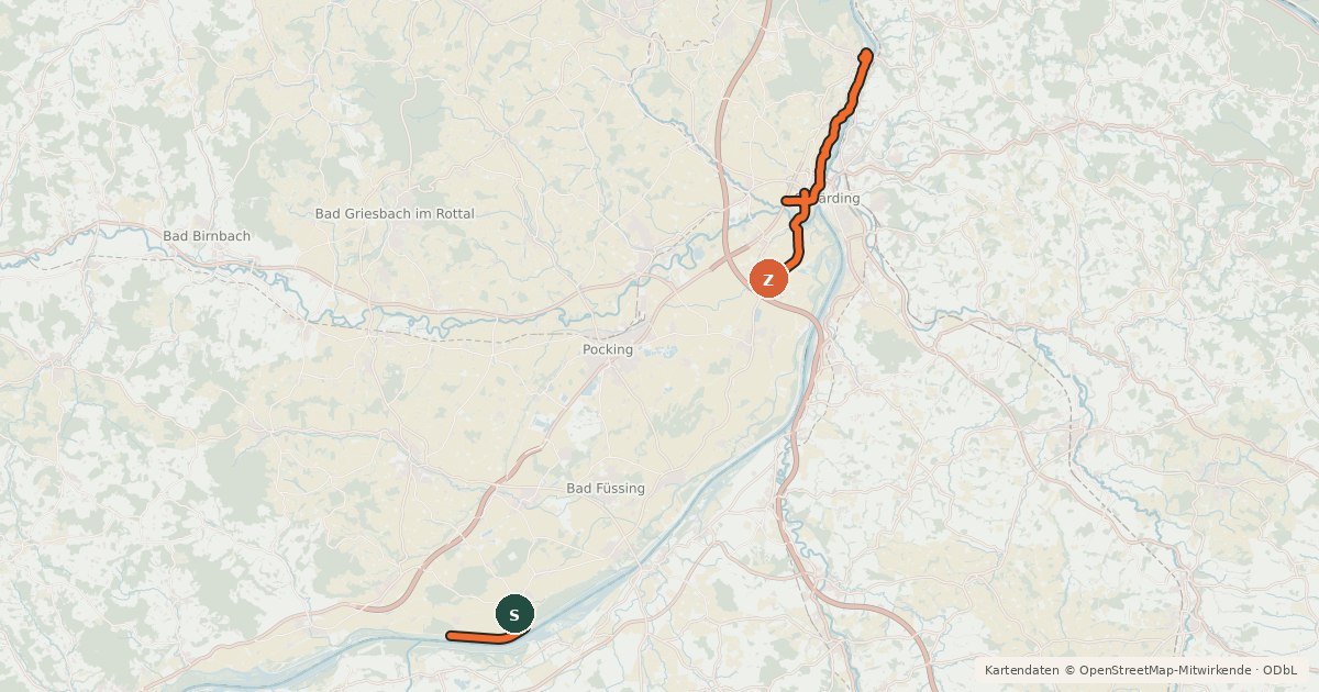 Kartenübersicht der Radroute Saurüsselradweg