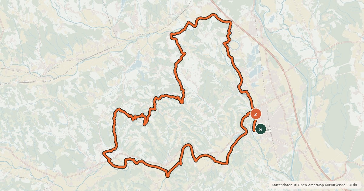 Kartenübersicht der Radroute Sausaler Tour