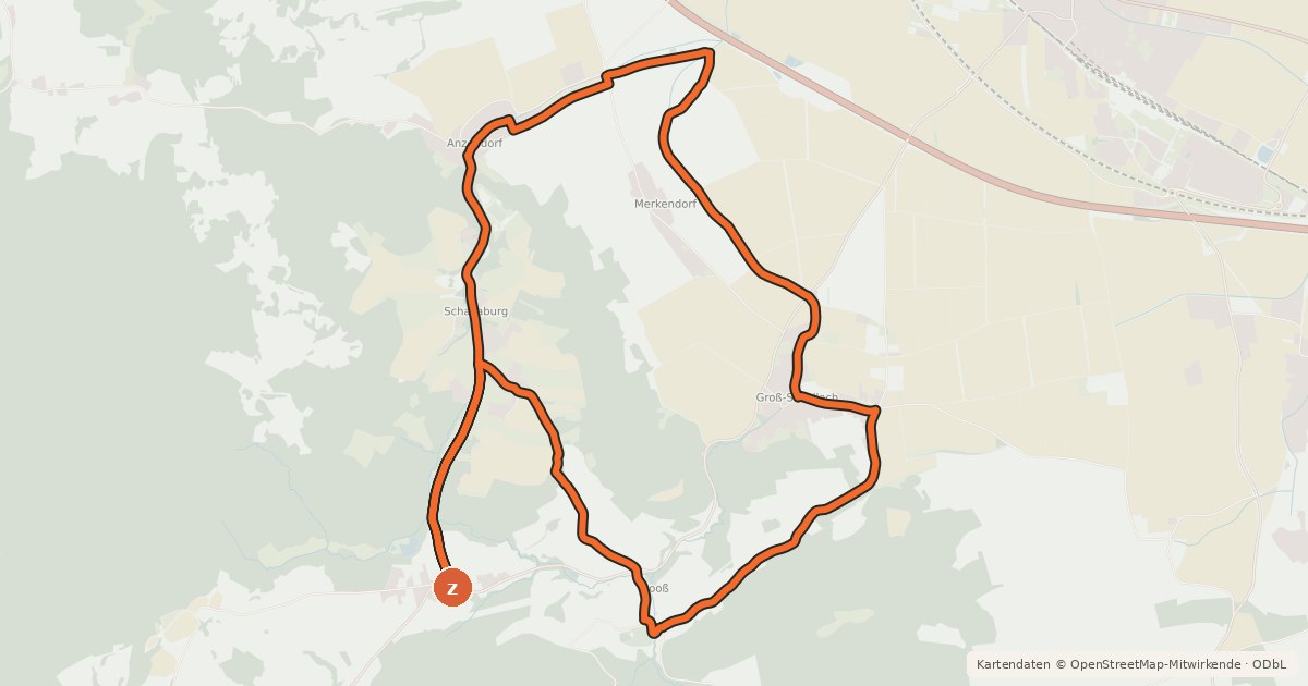 Kartenübersicht der Radroute Schallaburg-Runde