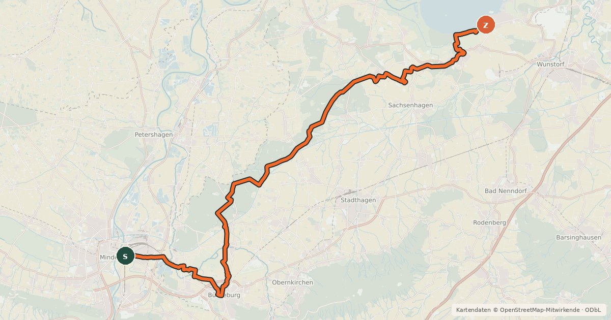 Kartenübersicht der Radroute Schaumburger Land - Fürstenroute