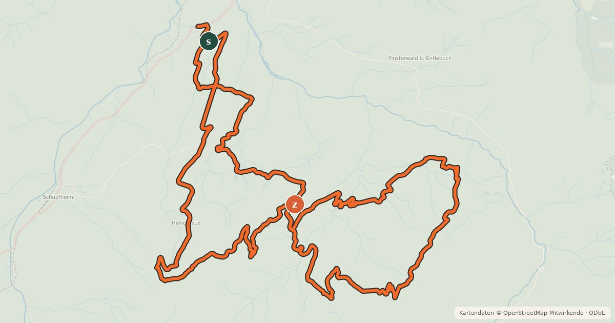 Kartenübersicht der Radroute Schimbrig First Tour
