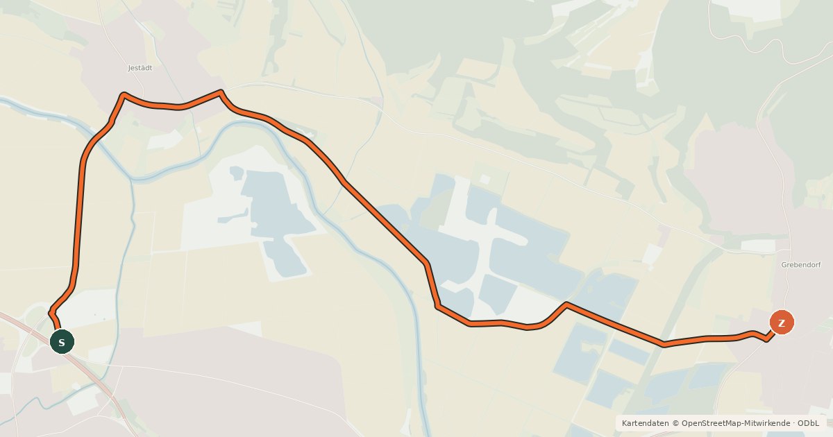 Kartenübersicht der Radroute Schlösser-Radrundtour