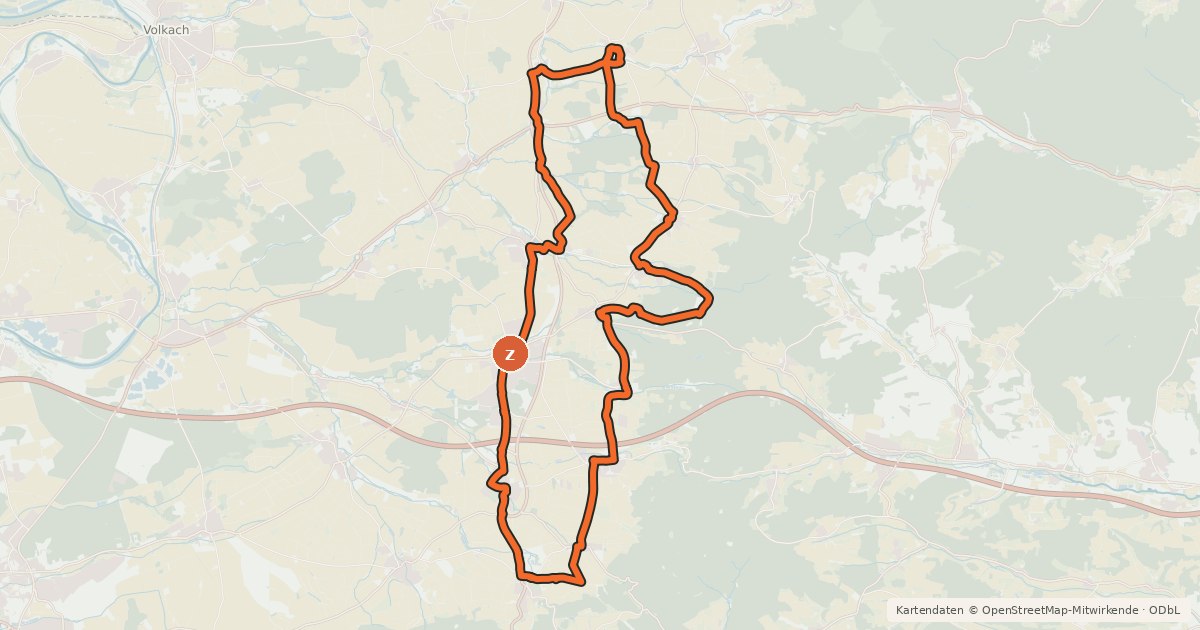 Kartenübersicht der Radroute Schlösser-Tour
