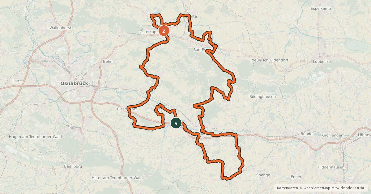 Kartenübersicht der Radroute Schlösser-Tour