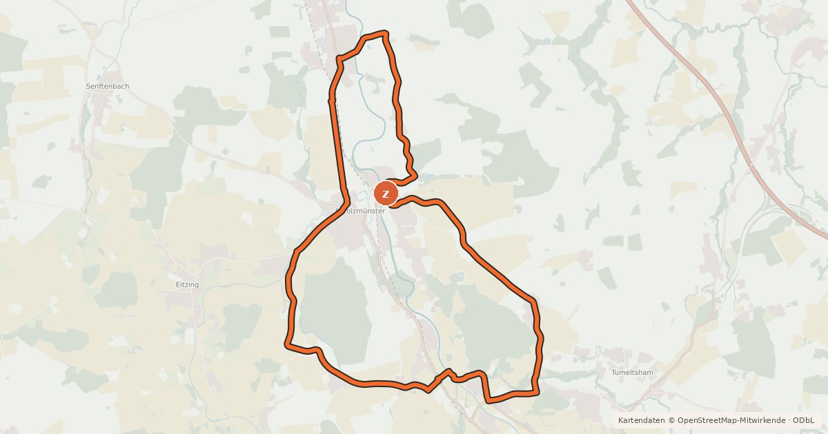 Kartenübersicht der Radroute Schloss-Tour