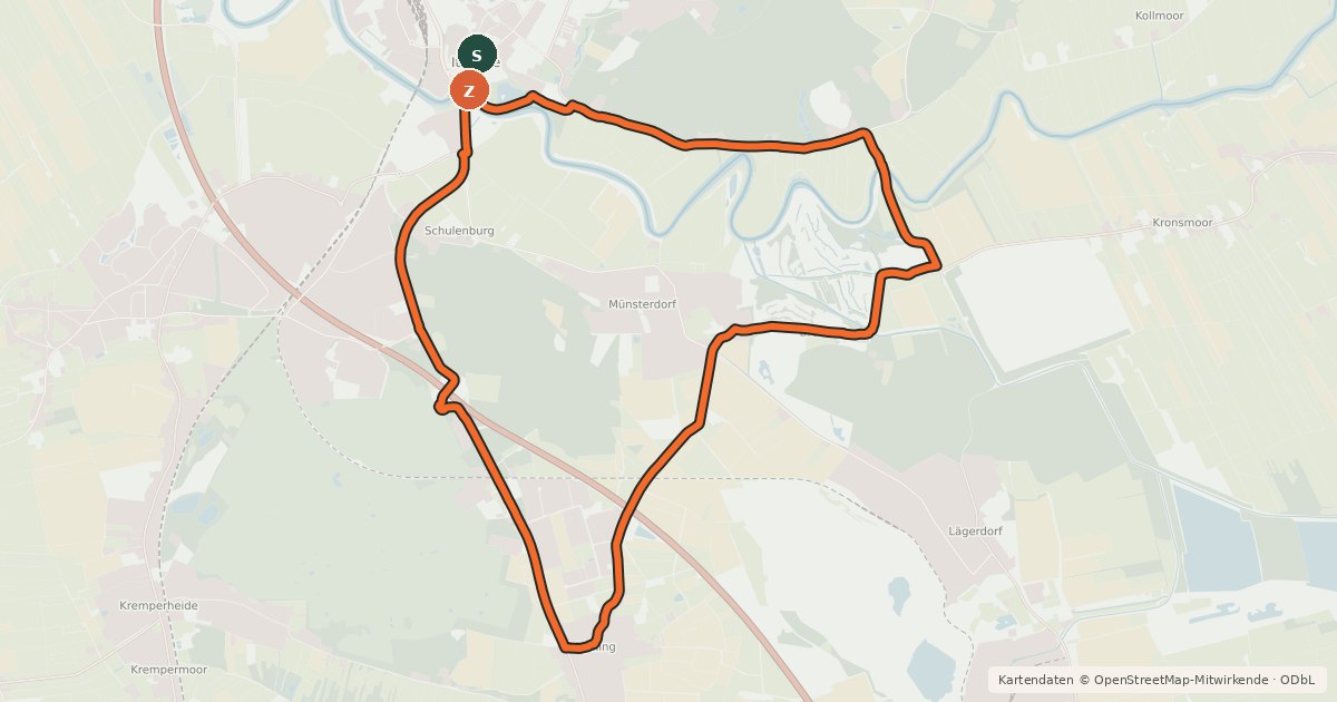 Kartenübersicht der Radroute Schloss-Tour