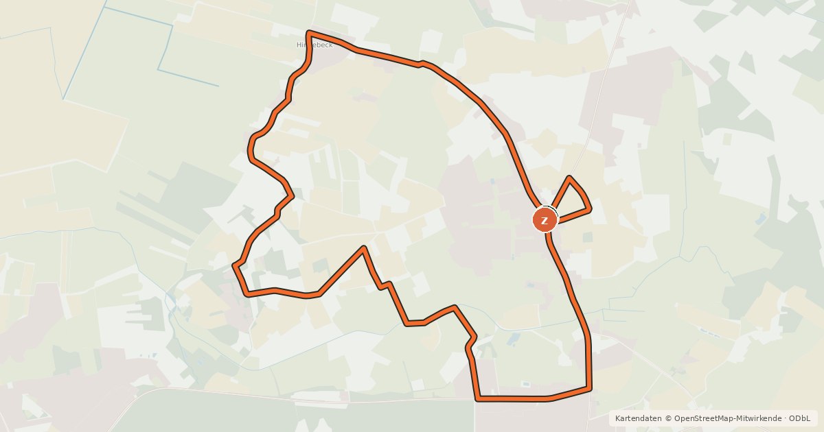 Kartenübersicht der Radroute Schmetterlingstour