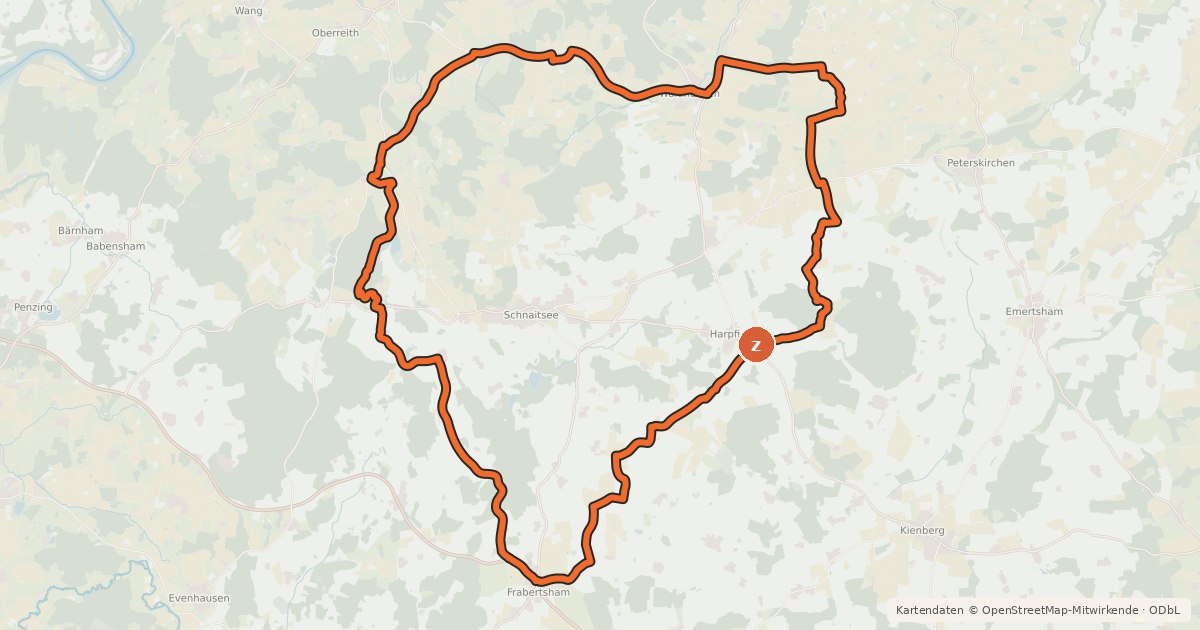 Kartenübersicht der Radroute Schnaitseer Radrundweg