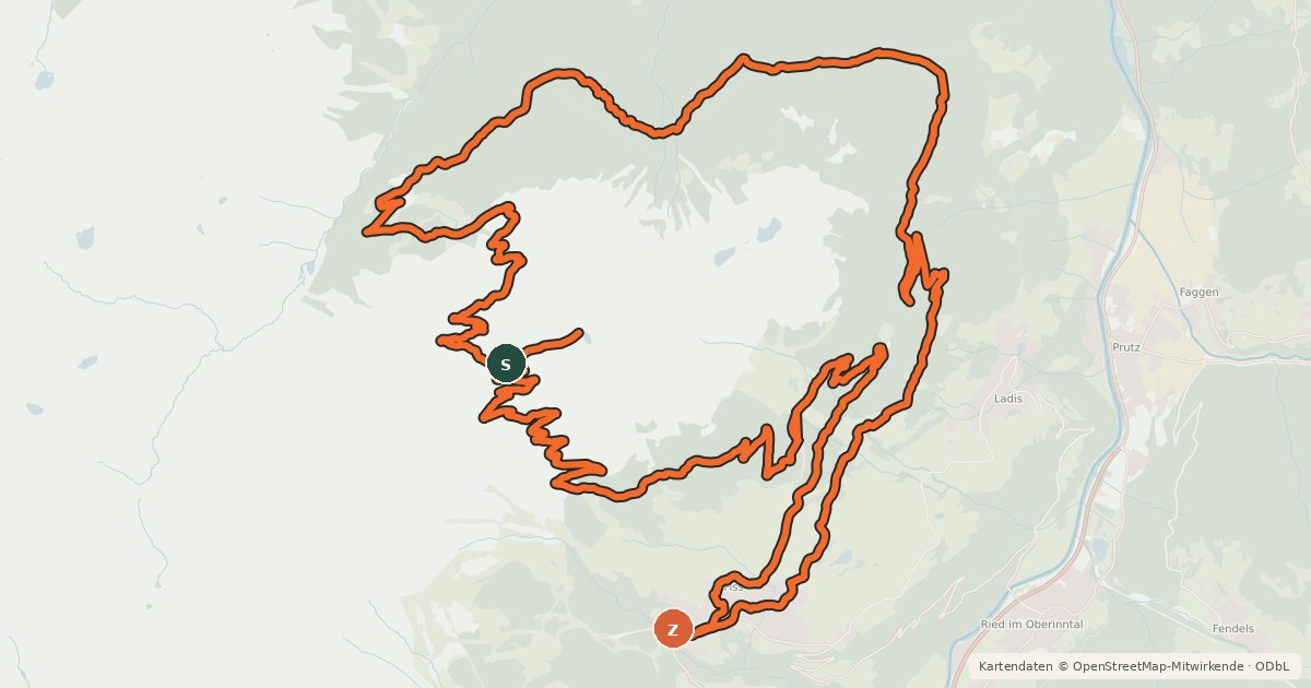 Kartenübersicht der Radroute Schönjoch Tour