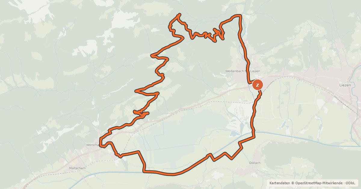 Kartenübersicht der Radroute Schönmoos Runde
