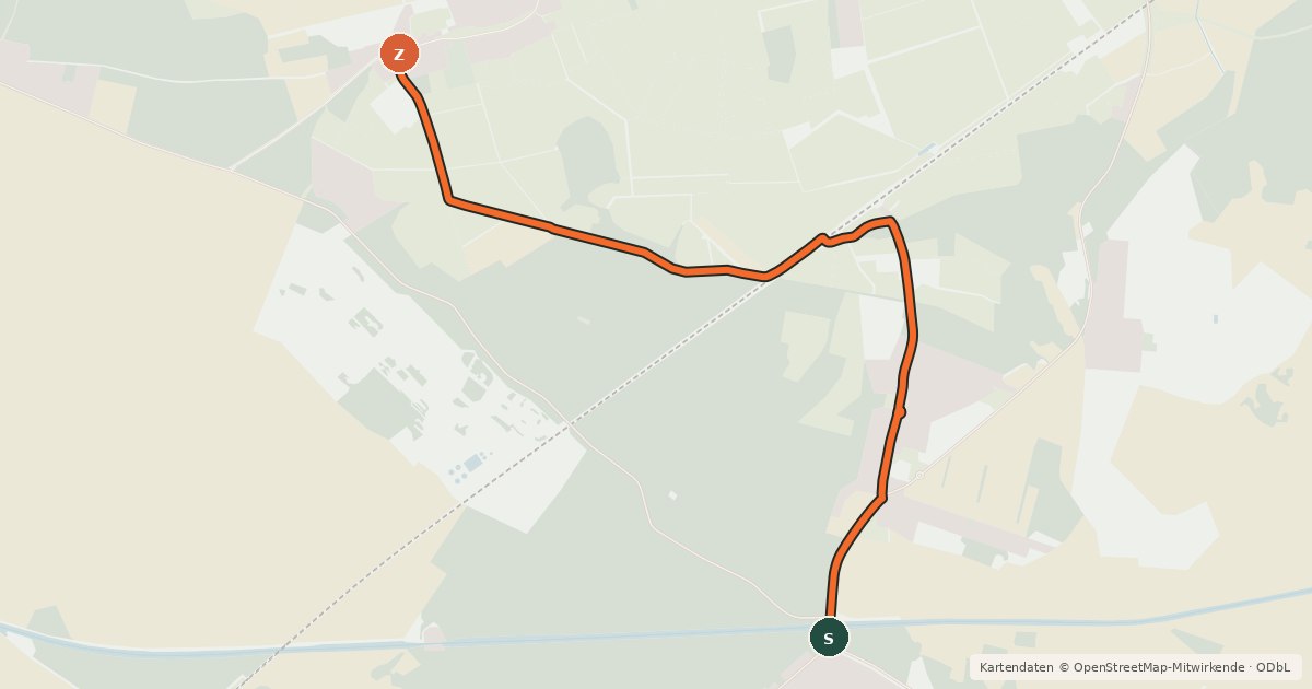 Kartenübersicht der Radroute Schönwalde (2) - Wansdorf (3)