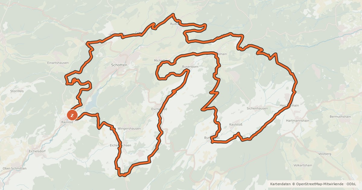 Kartenübersicht der Radroute Schottener Runde 1