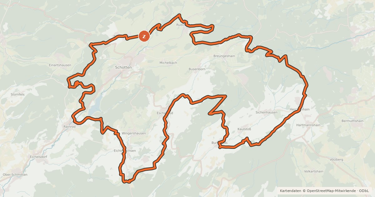 Kartenübersicht der Radroute Schottener Runde 4