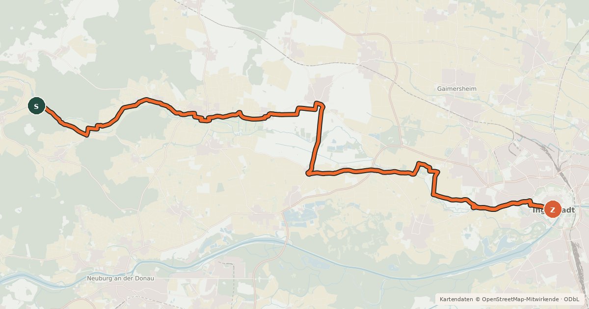 Kartenübersicht der Radroute Schuttertal-Radweg