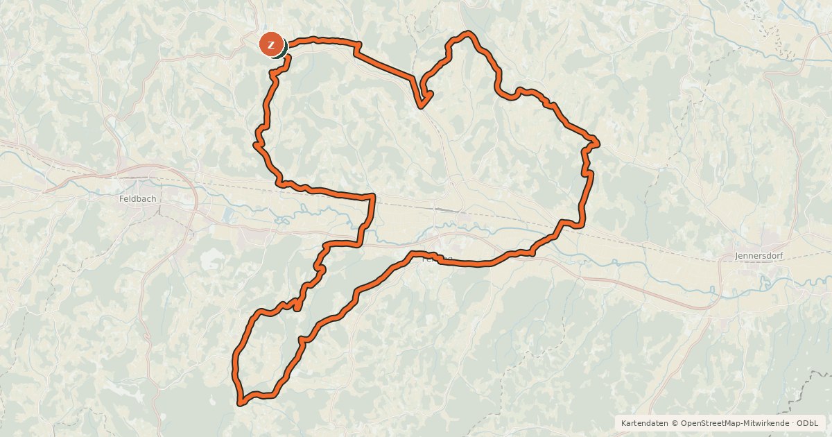 Kartenübersicht der Radroute Schwammerltour