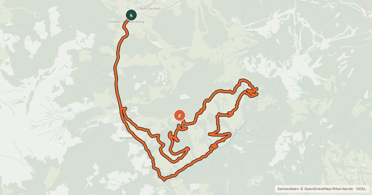 Kartenübersicht der Radroute Schwarzenbachtal Runde