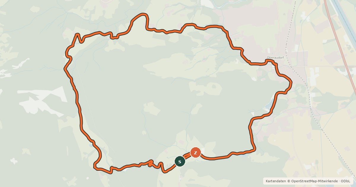 Kartenübersicht der Radroute Schwarzenberg-Runde