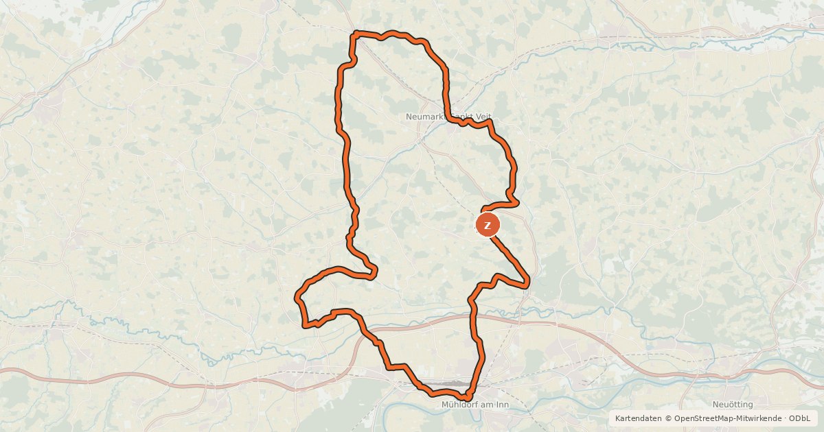 Kartenübersicht der Radroute Schweppermanntour