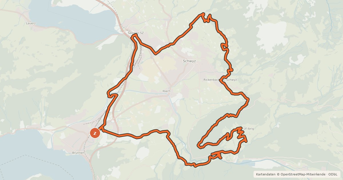 Kartenübersicht der Radroute Schwyzer Tour