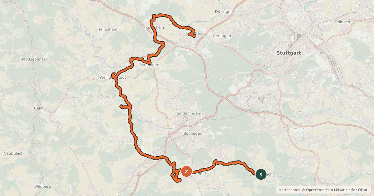 Kartenübersicht der Radroute SCULPTOURA