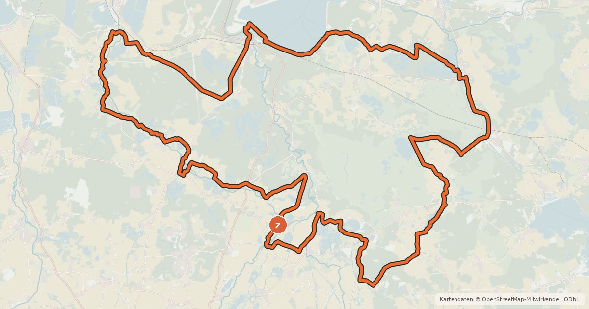 Kartenübersicht der Radroute Seeadlerrundweg