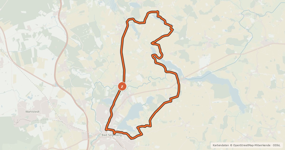 Kartenübersicht der Radroute Seen-Tour