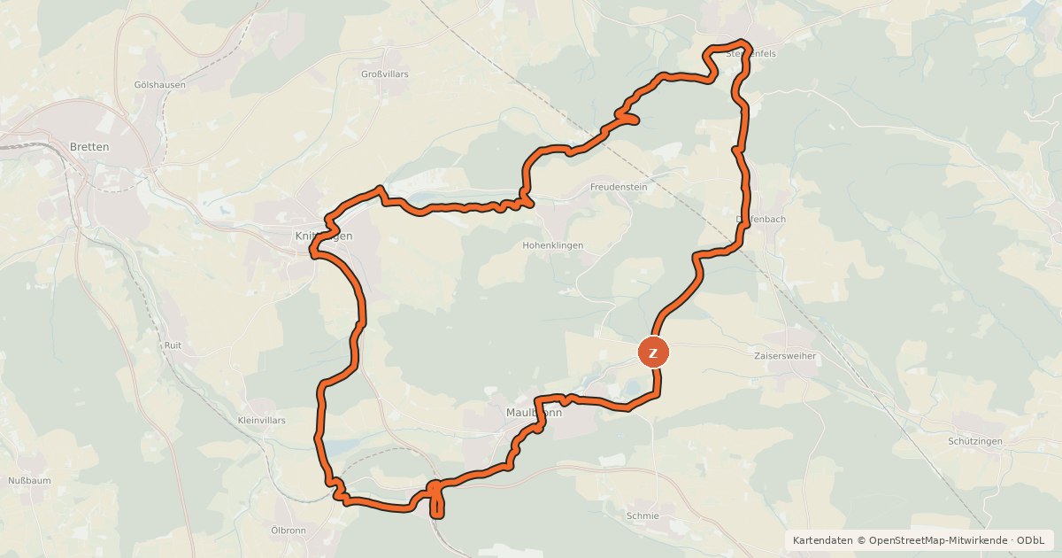 Kartenübersicht der Radroute Seen-Tour