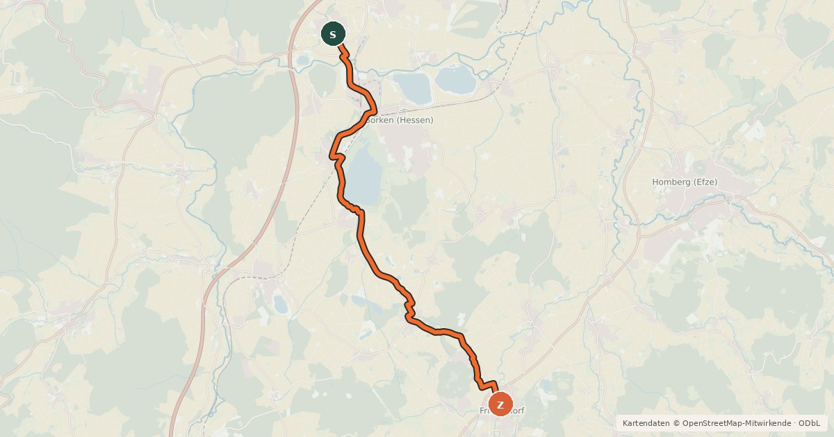 Kartenübersicht der Radroute Seenweg R15