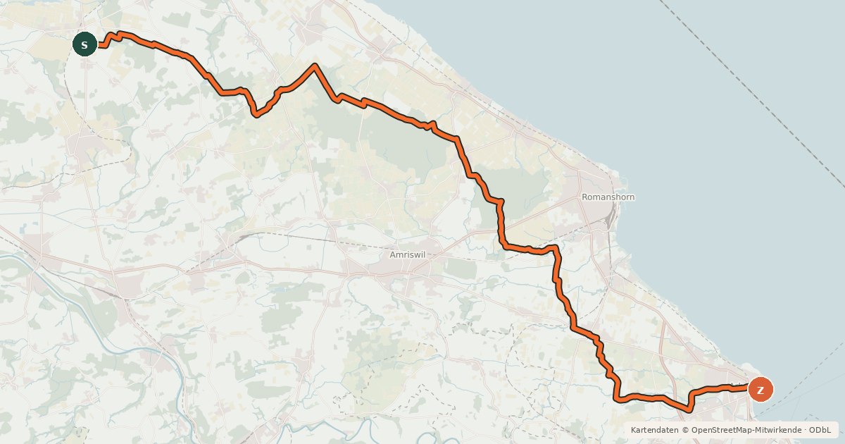Kartenübersicht der Radroute Seerücken-Route