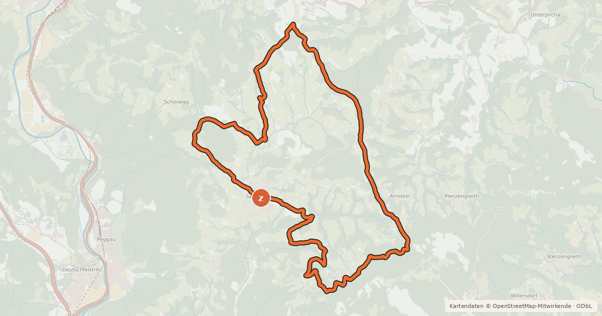 Kartenübersicht der Radroute Semriacher Tour