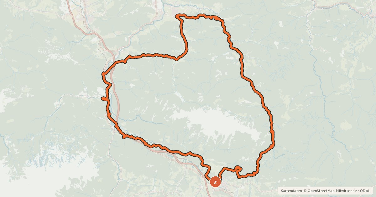 Kartenübersicht der Radroute Sengsengebirgs-Runde