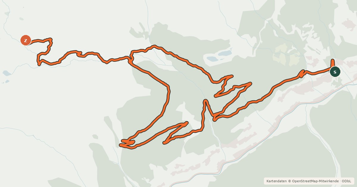 Kartenübersicht der Radroute Sessladalpen-Tour