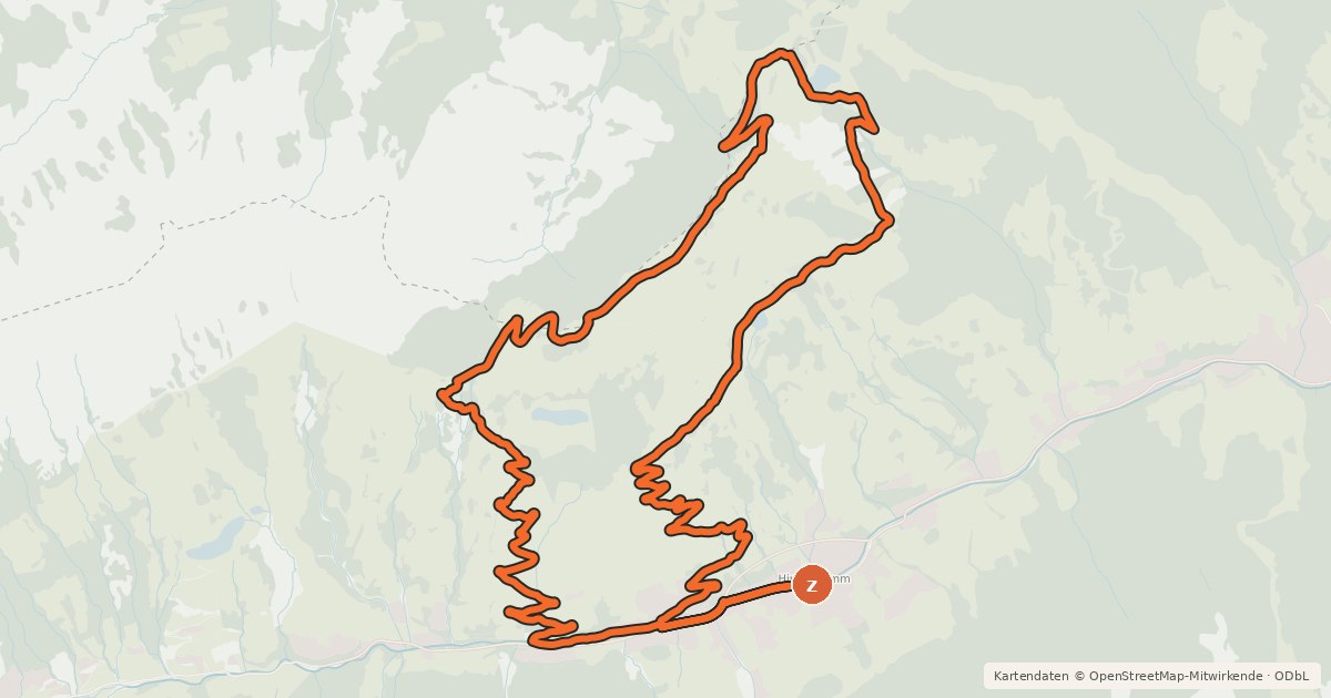 Kartenübersicht der Radroute SH 39 Reiterkogel-Runde