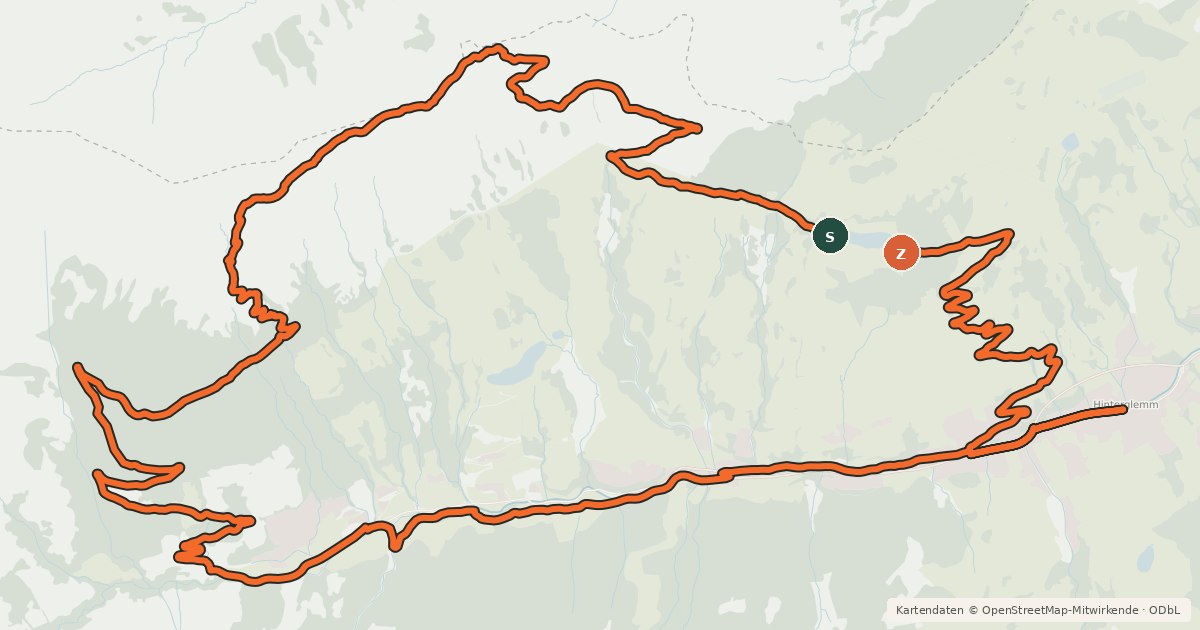 Kartenübersicht der Radroute SH 40 Hochalm - Trail - Runde