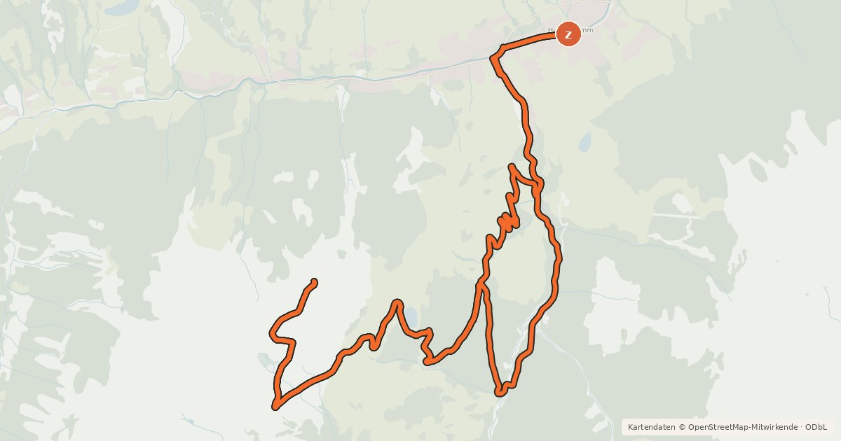 Kartenübersicht der Radroute SH 77 Zwölferkogel-Tour
