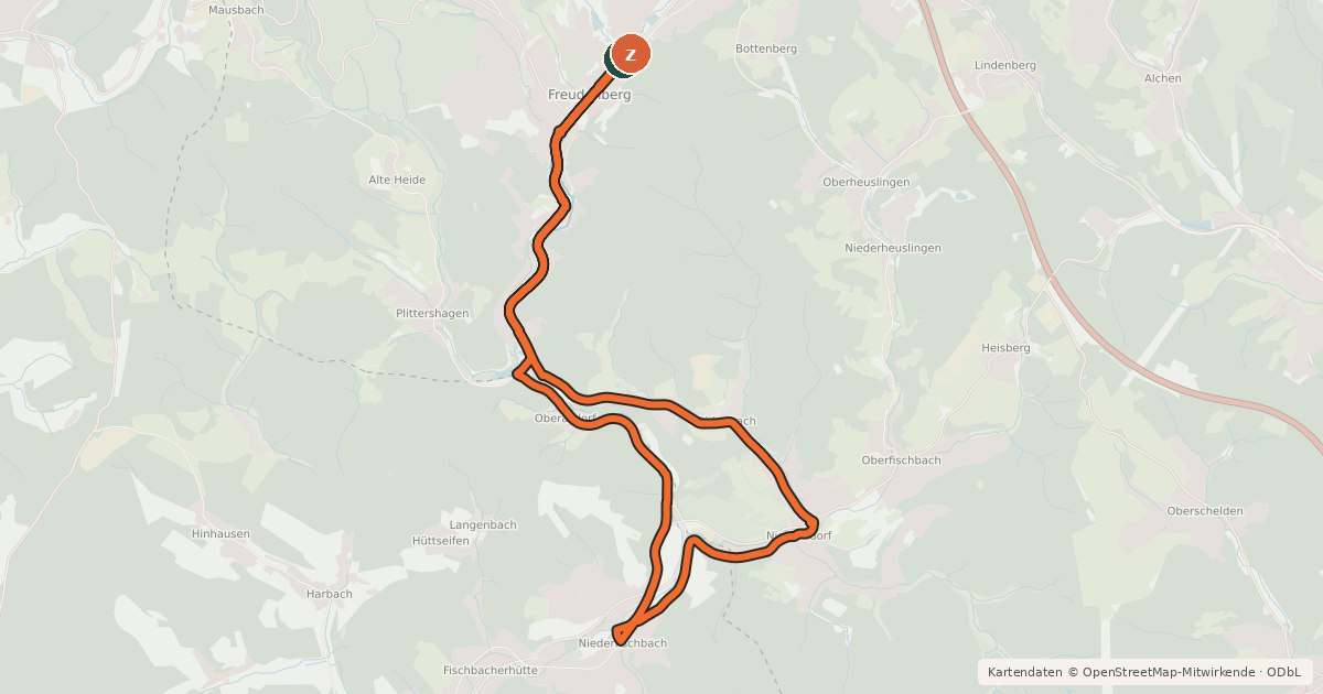 Kartenübersicht der Radroute SI 15