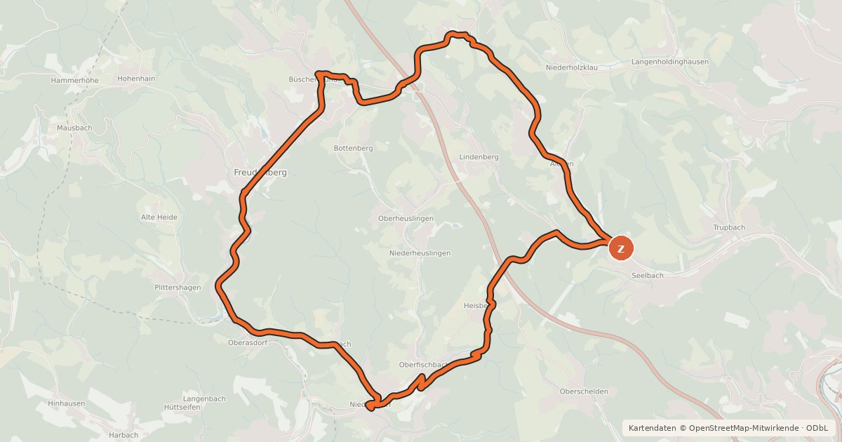 Kartenübersicht der Radroute SI 16