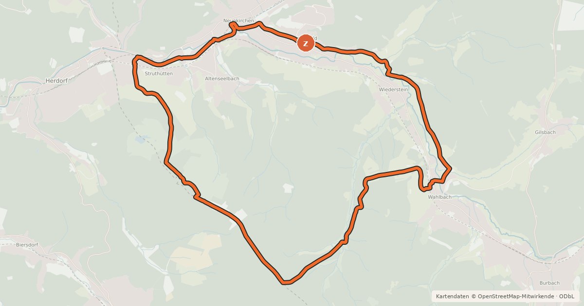 Kartenübersicht der Radroute SI 19
