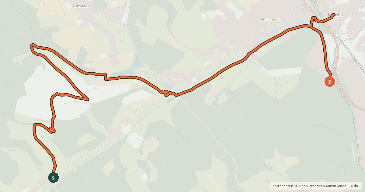 Kartenübersicht der Radroute SI 24
